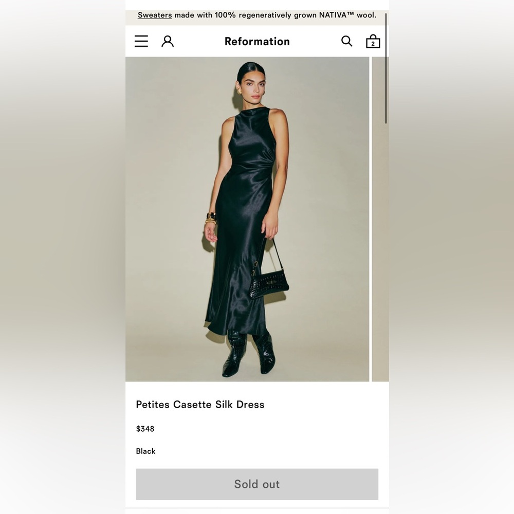 Reformation Petites Casette Silk Dress